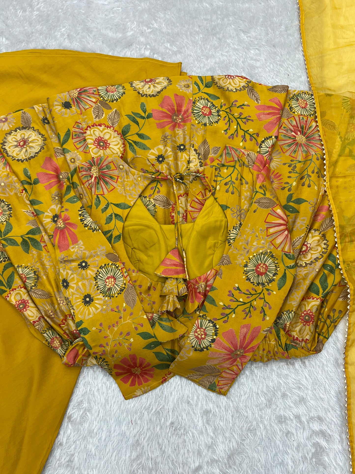 Haldi Special Wear Yellow Color Heavy Pure Soft Roman Silk Chanderi Designer Palazzo Suit