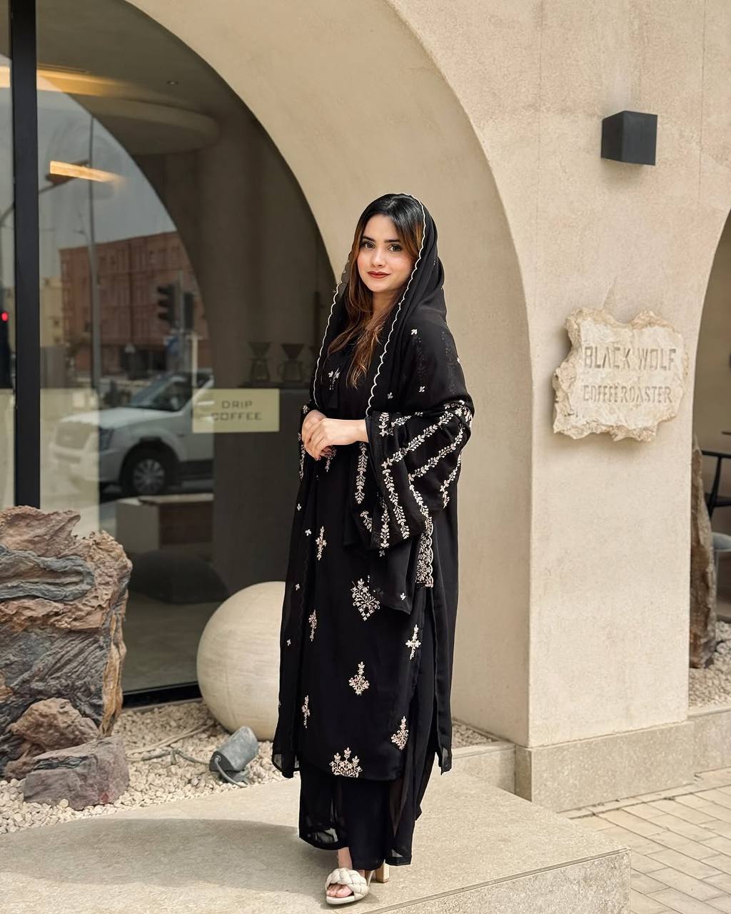 Wedding Wear Black Color Heavy Faux Georgette With Heavy Embroidery Work Salwar Suit