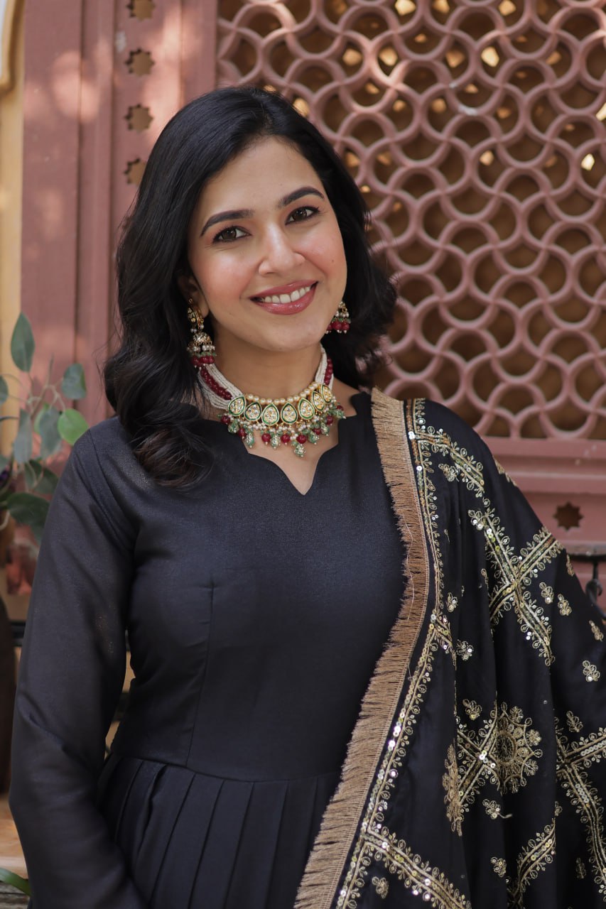 Alluring Black Color Star Georgette With Embroidery Zari Sequins Work Designer Gown