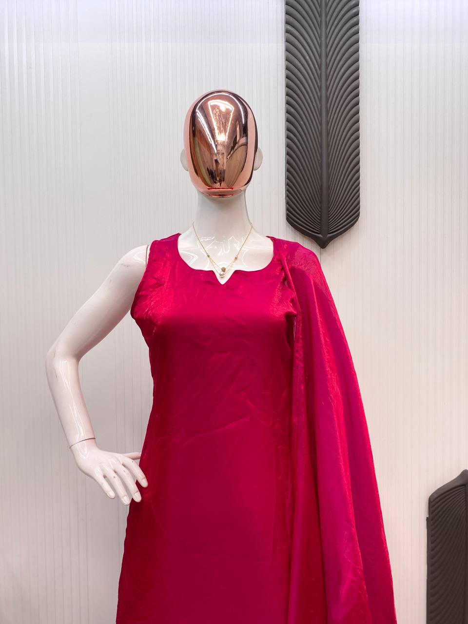 Stylish Pink Color Fendi Silk Designer Salwar Suit