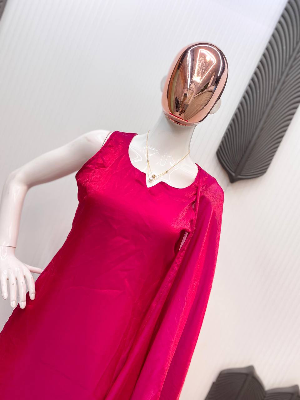 Stylish Pink Color Fendi Silk Designer Salwar Suit