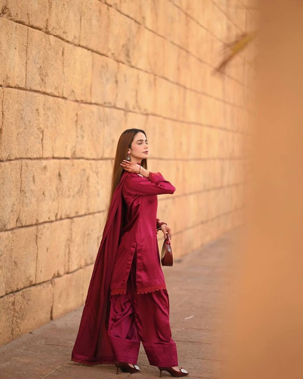 Superhit Red Color French Crape With Sequence Embroidered Work Salwar Suit