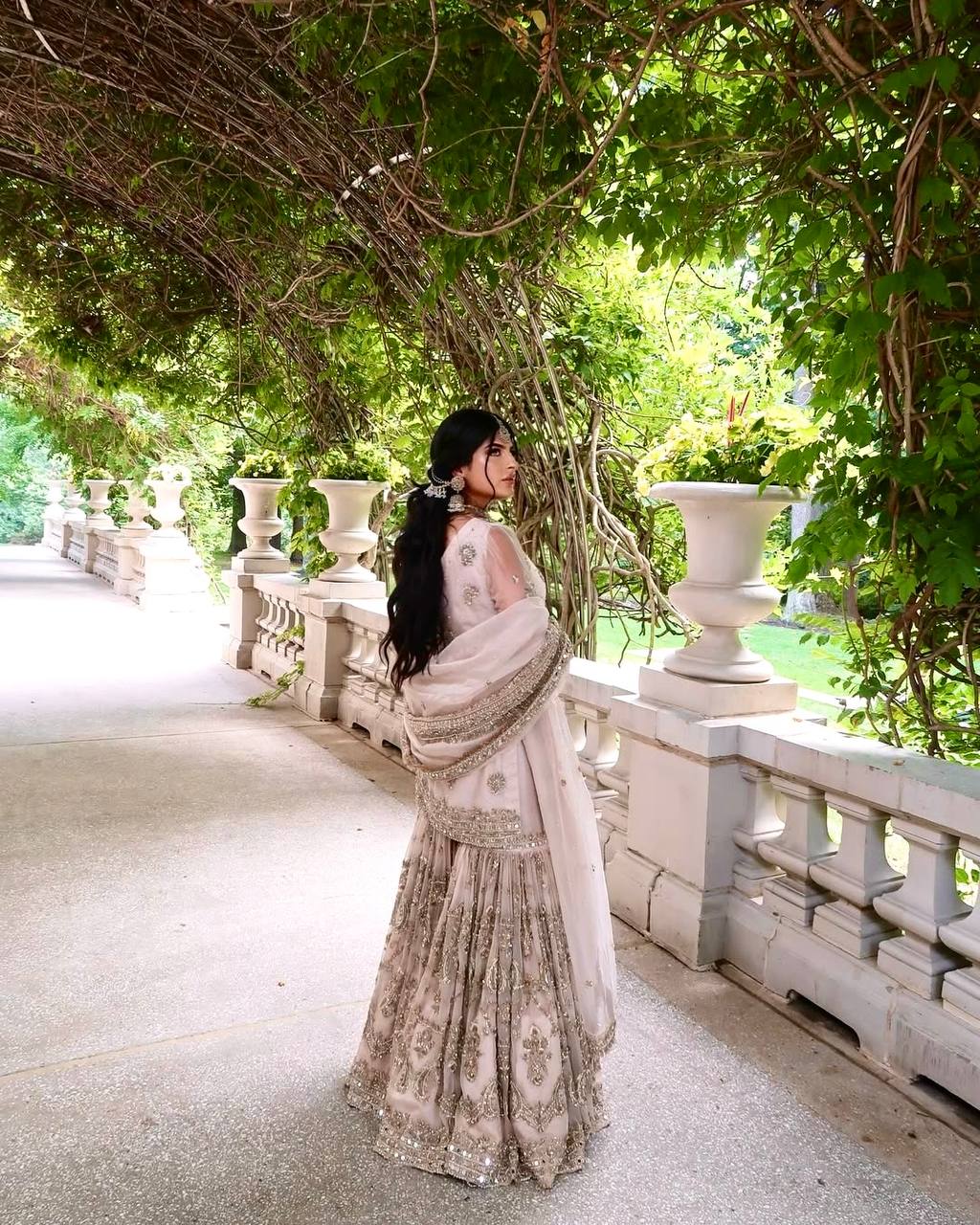 Wedding Wear Light Cream Color Heavy Faux Georgette With Embroidery Sequence Work Sharara Suit