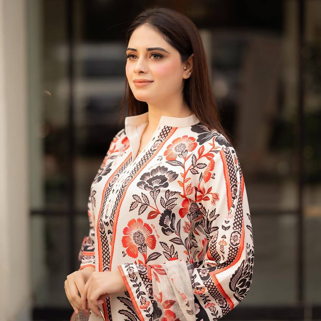 Gorgeous Cream Color Pure American Crape With Digital Printed Designer Palazzo Suit