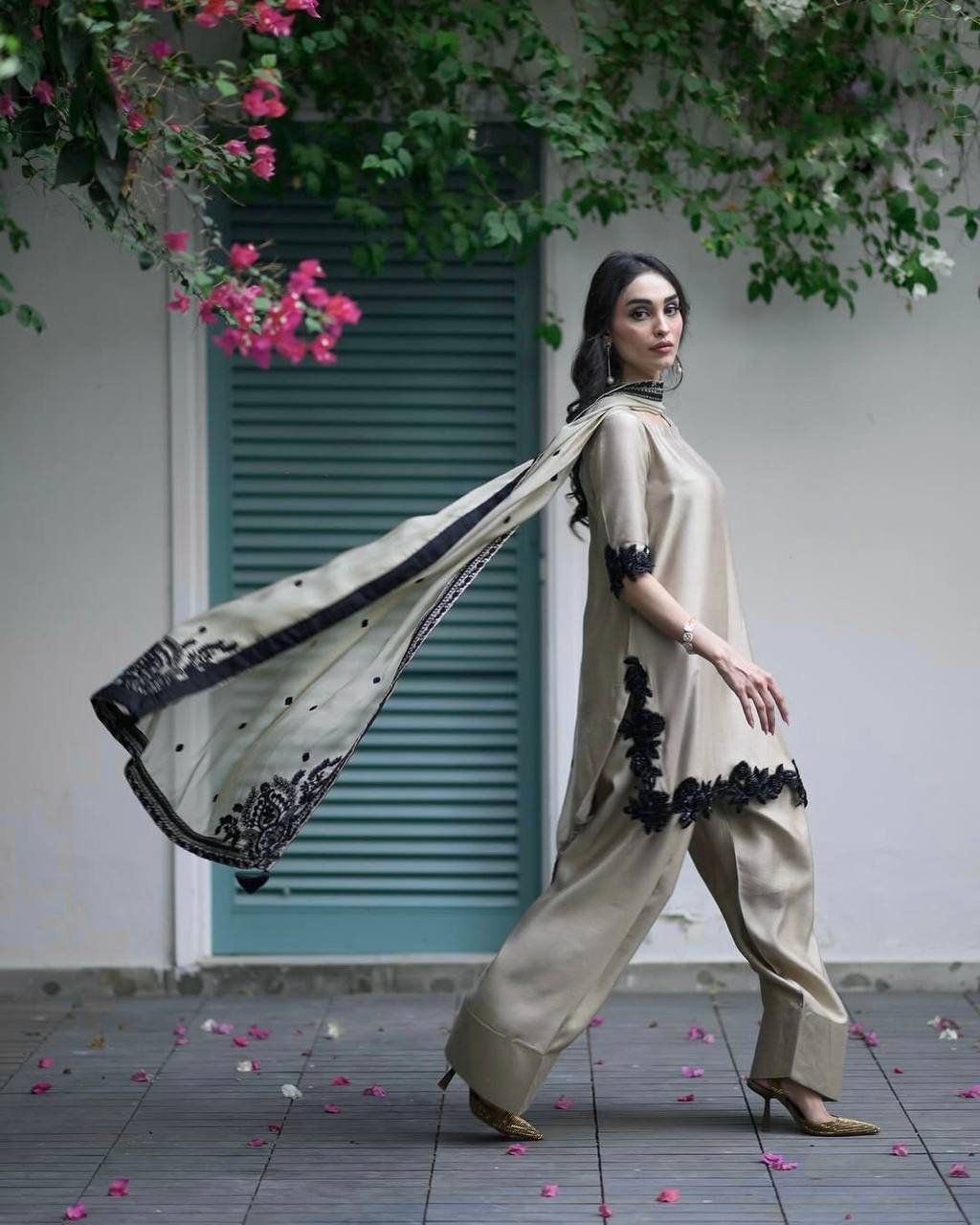 Special Wedding Wear Off White Color Star Georgette With Embroidery Sequin Work Ready TO Wear Palazzo Suit