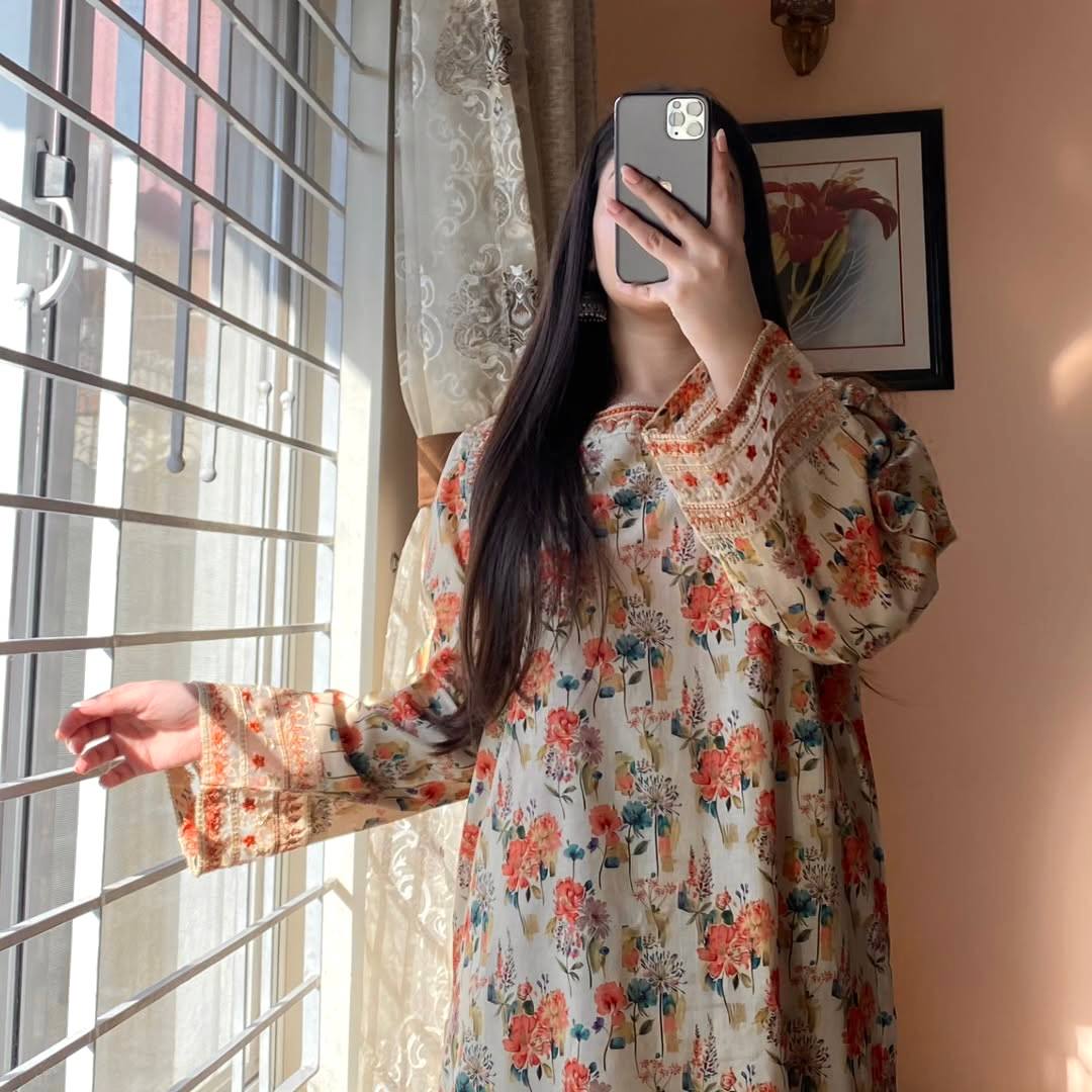 Ceremony Wear Pure Natural Roman Silk Digital Print And Sequin Embroidery Work Co-ord Palazzo Suit