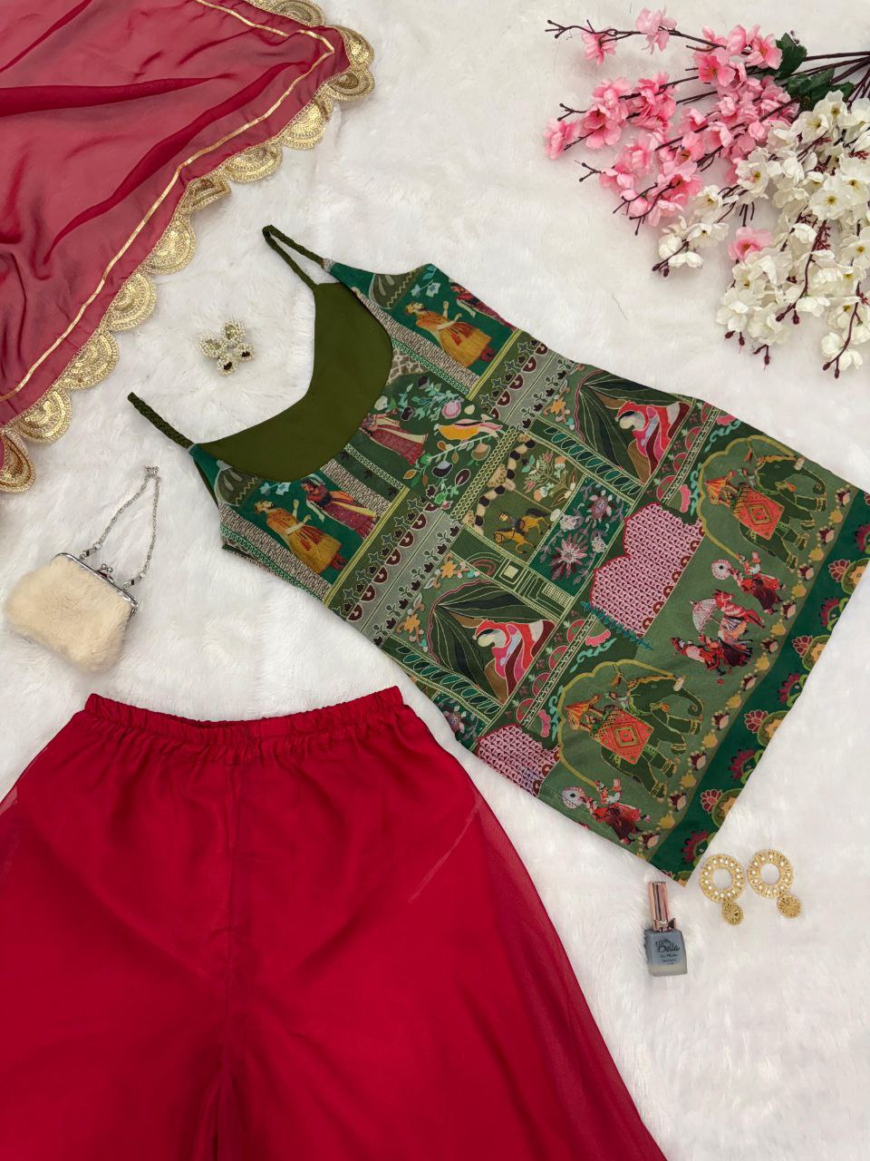 Weding Wear Digital Printed Ready To Wear Palazzo Suit