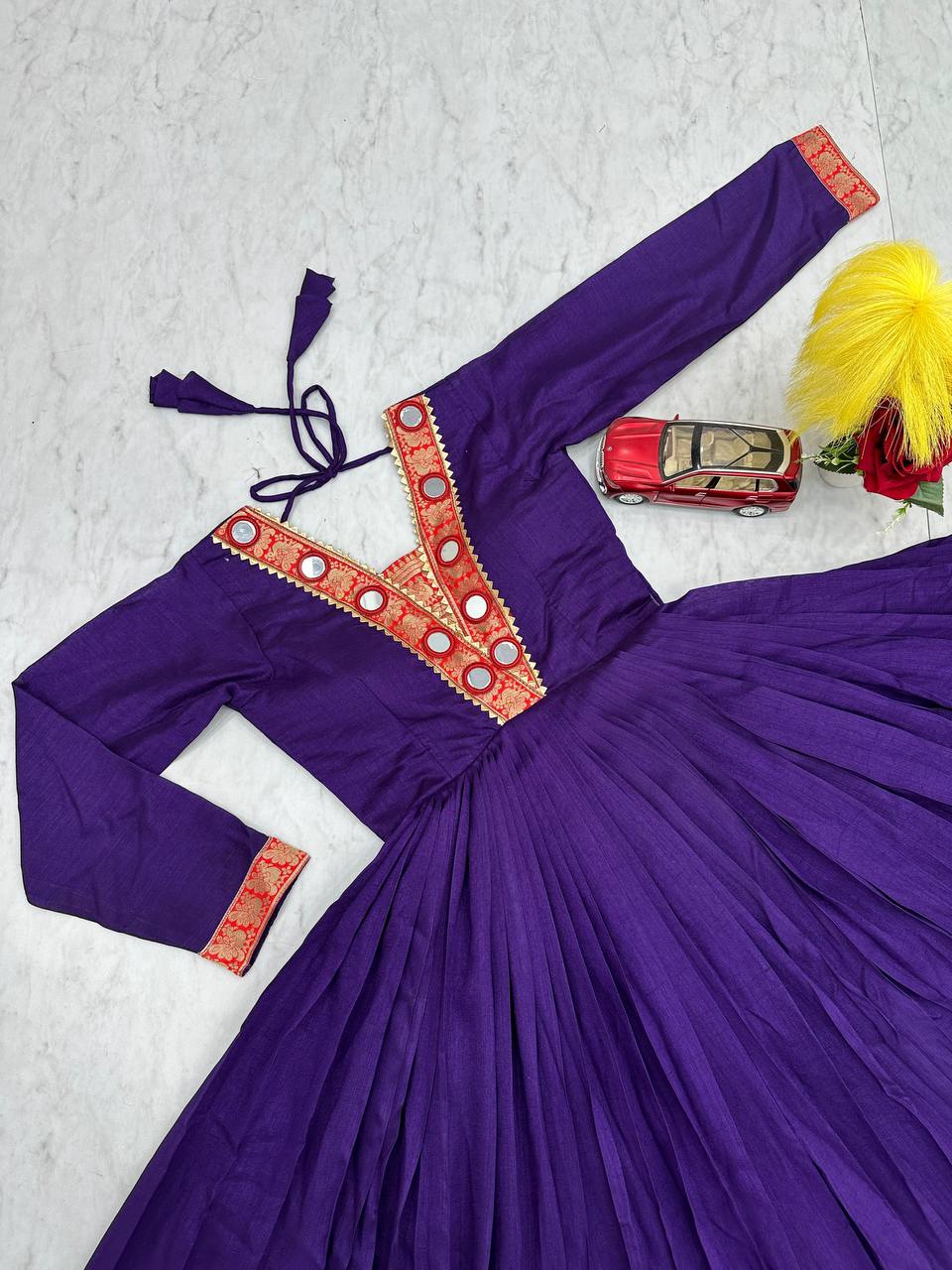 Casual Wear Purple Color Beautifully Flowing Design Anarkali Gown