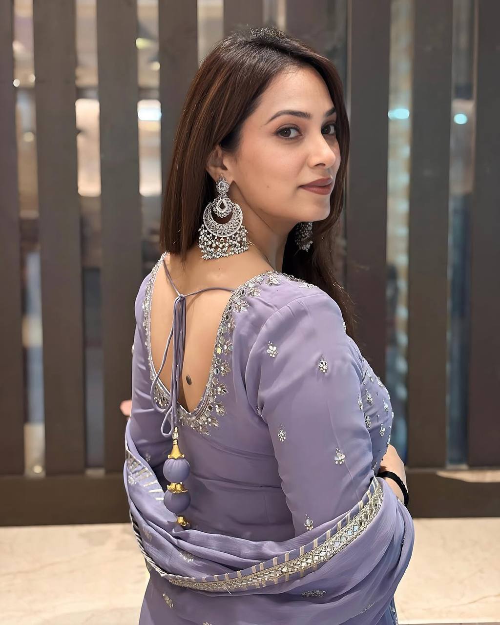 Wedding Wear Grey Color Heavy Faux Georgette With Embroidery Sequences Work Designer Palazzo Suit