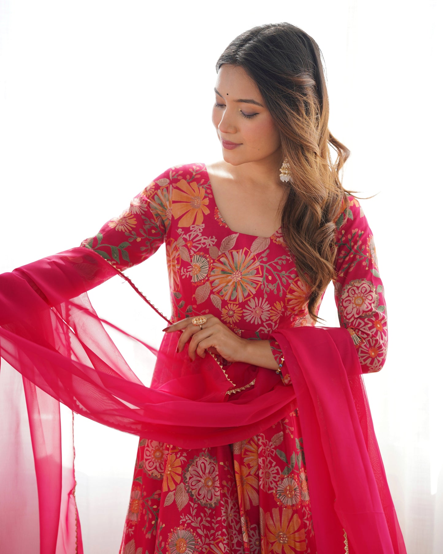 Ceremony Wear Pink Color Chanderi Designer Palazzo Suit