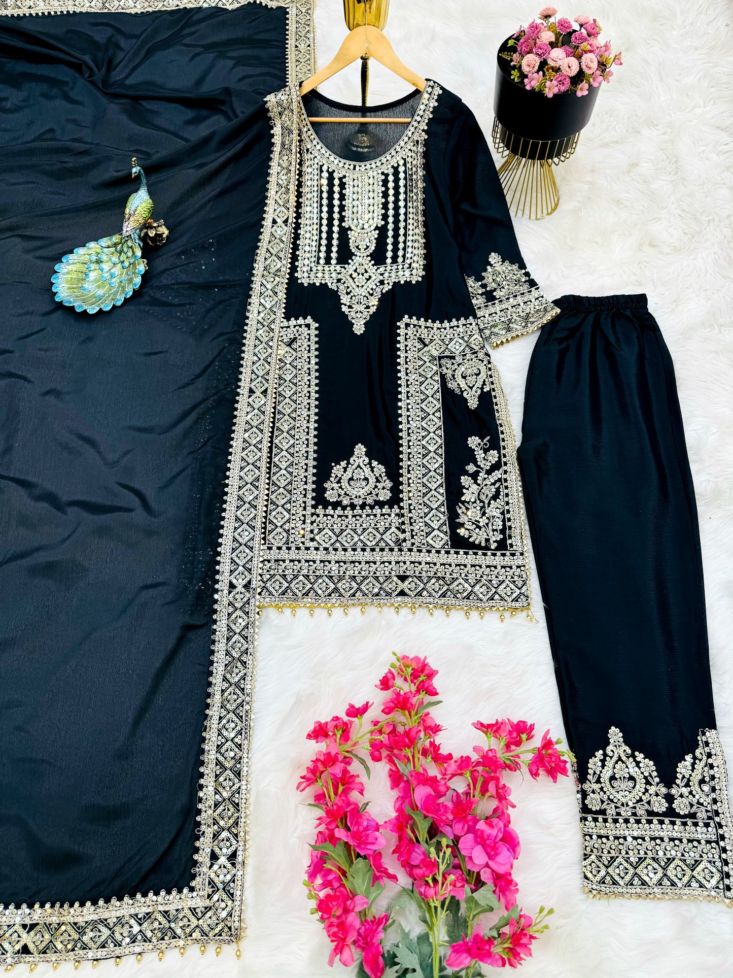 Ravishing Embroidery Work Black Color Salwar Suit