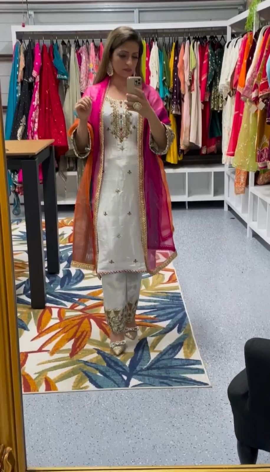 Wedding Wear White Color Heavy Faux Georgette With Chine Sequence Work Salwar Suit