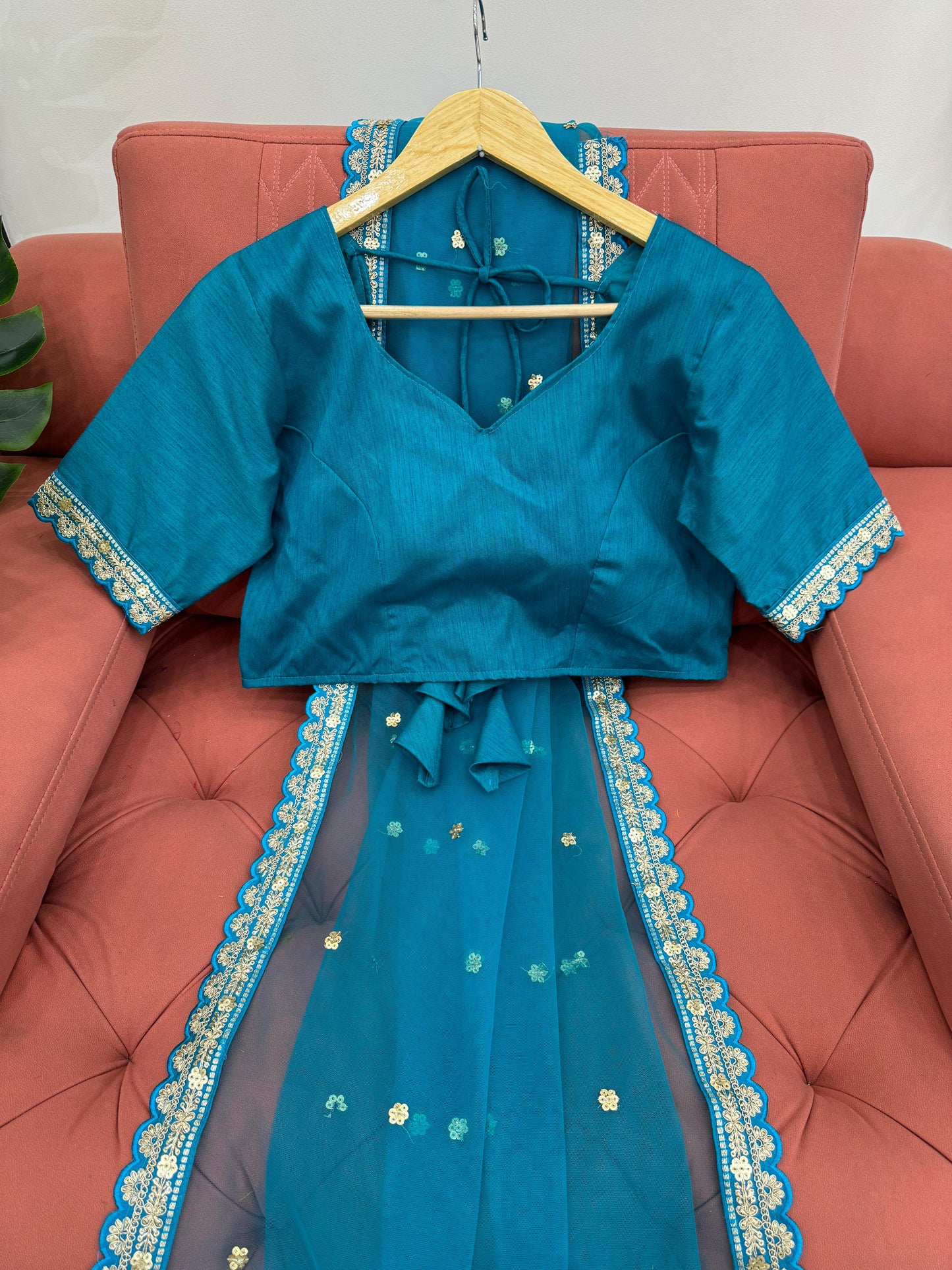Party Wear Sky Blue Color Soft Net Codding With Sequence Work Designer Saree