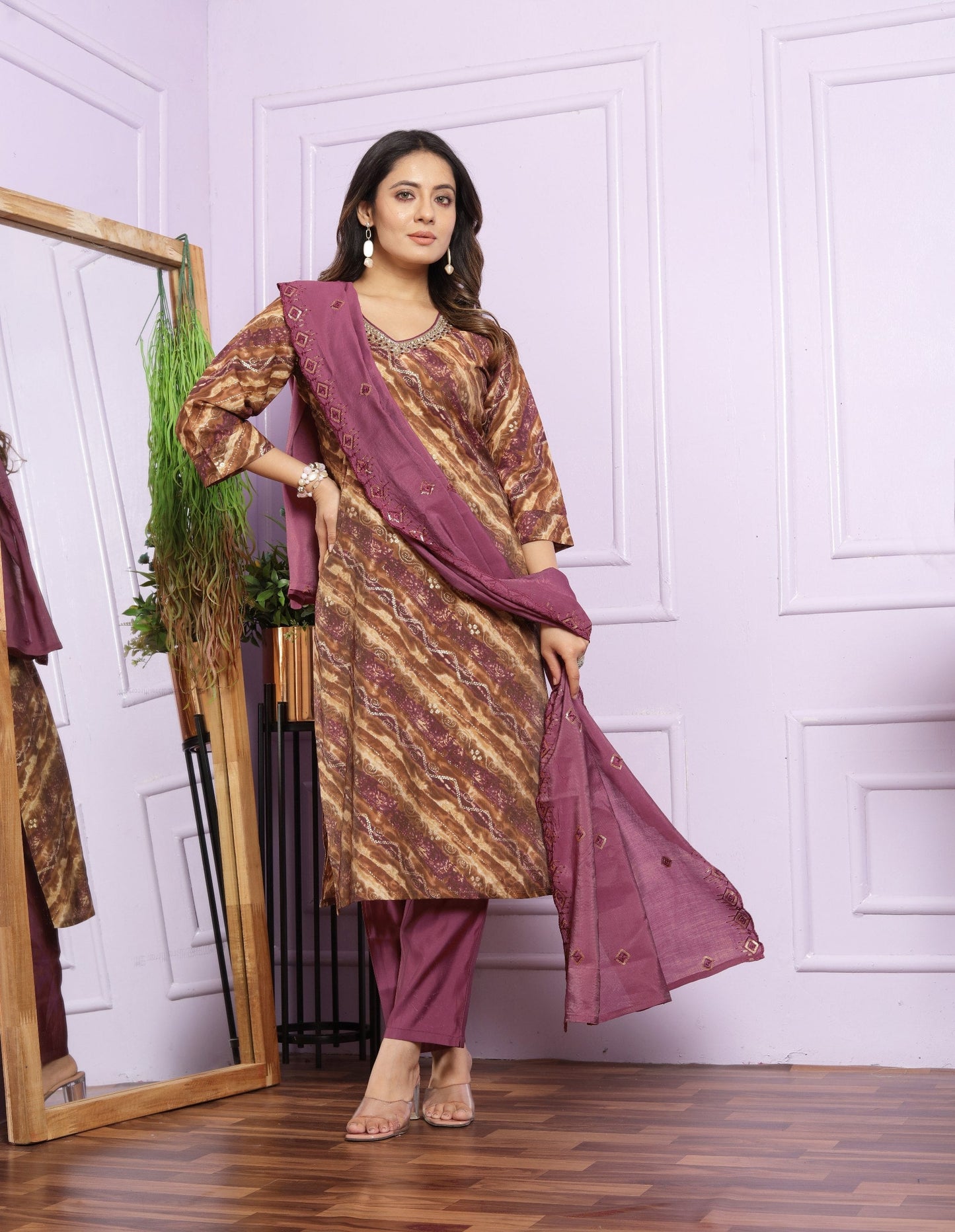 Luxury Dusty Pink Color Hand Work Salwar Suit