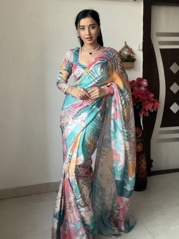 Captivating Ready To Wear Multi Color Saree