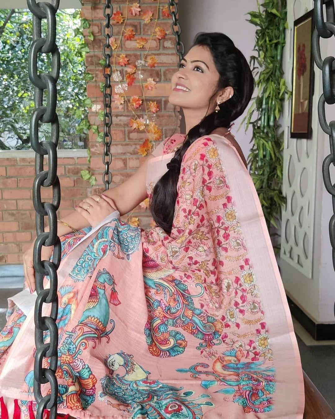 Wonderful Baby Pink Color Color Pure Cotton Lilen With Digital Printed Designer Saree