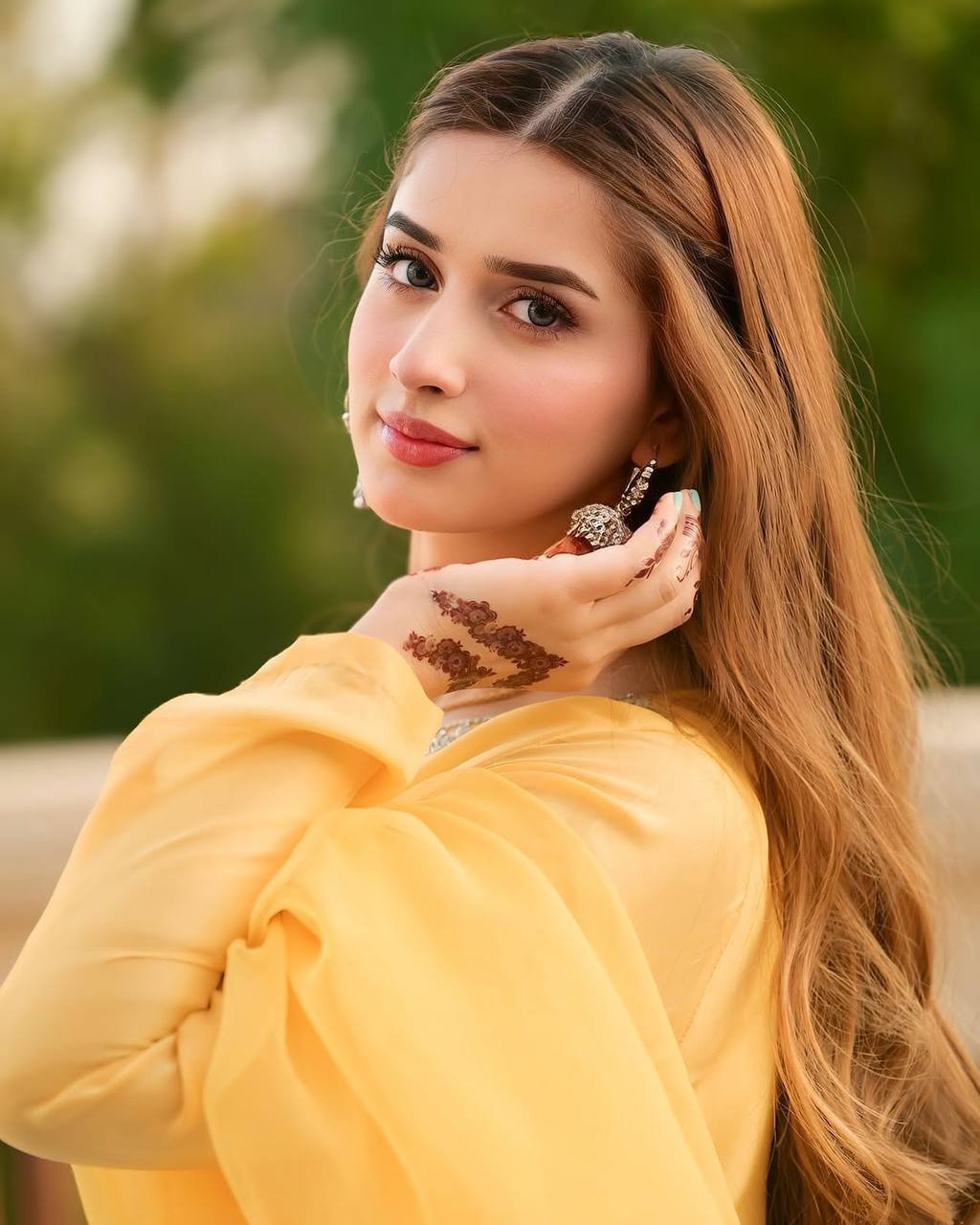 Stylish Yellow Color Faux Georgette And Embroidery With Hand work And Beads Salwar Suit