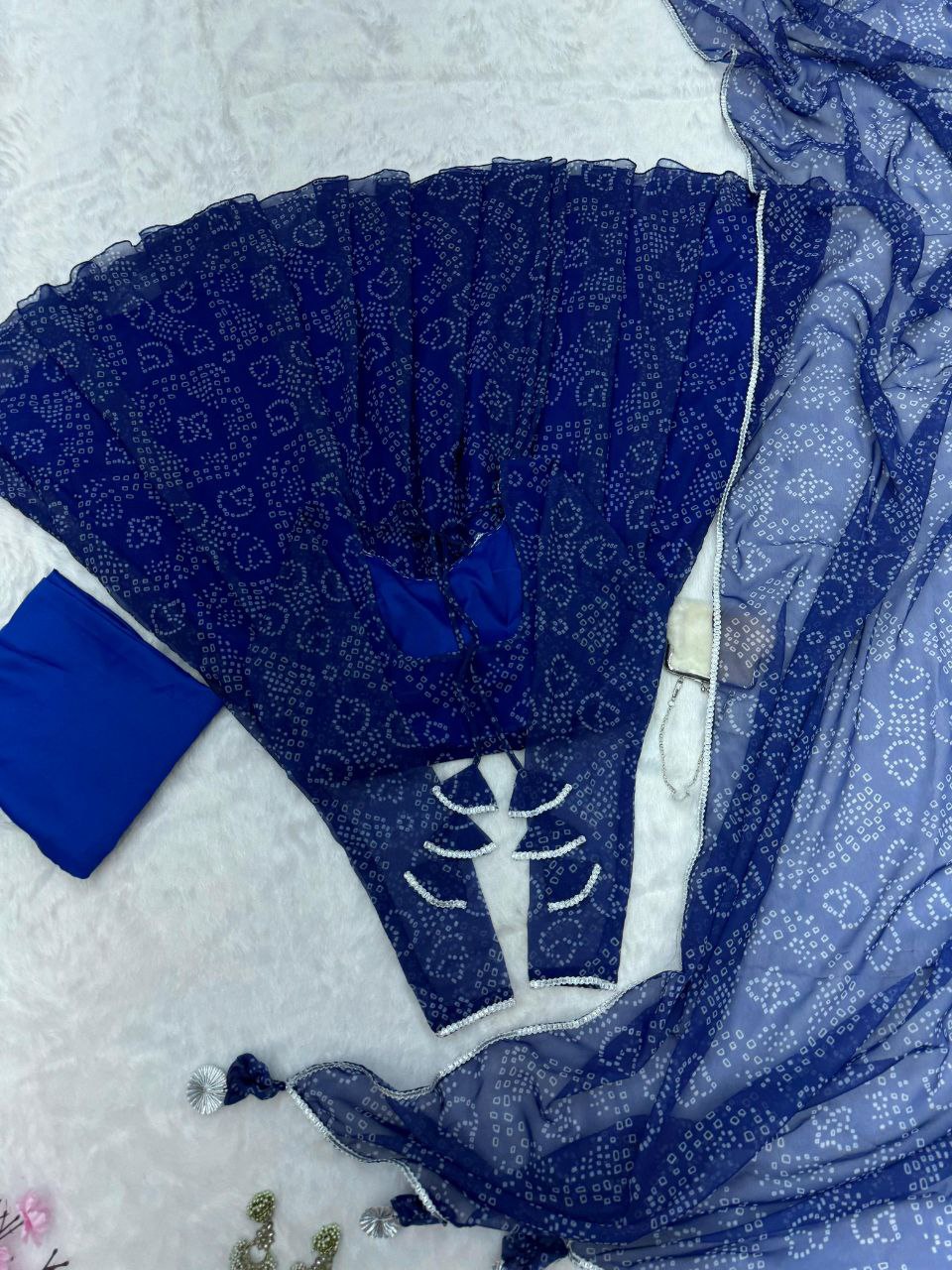 Party Wear Navy Blue Color Pure Georgette Printed Anarkali Gown
