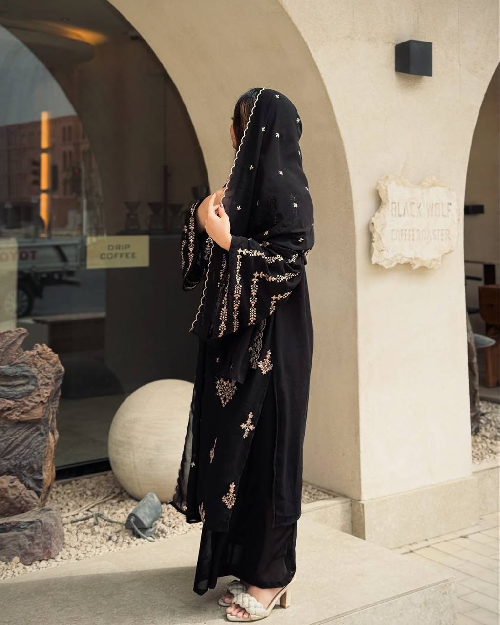 Wedding Wear Black Color Heavy Faux Georgette With Heavy Embroidery Work Salwar Suit