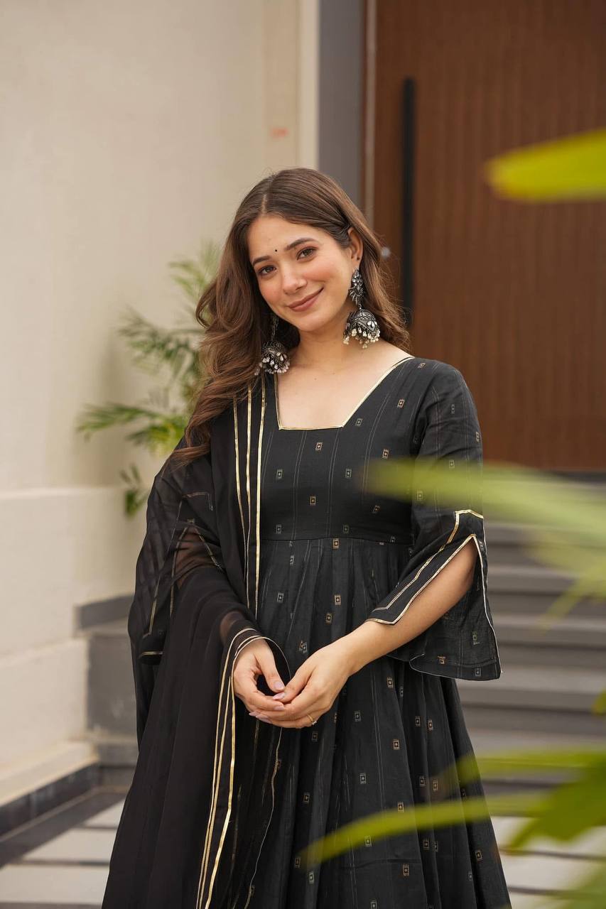 Exclusive Black Color Maslin Fabric Digital Printed Work Anarkali Suit