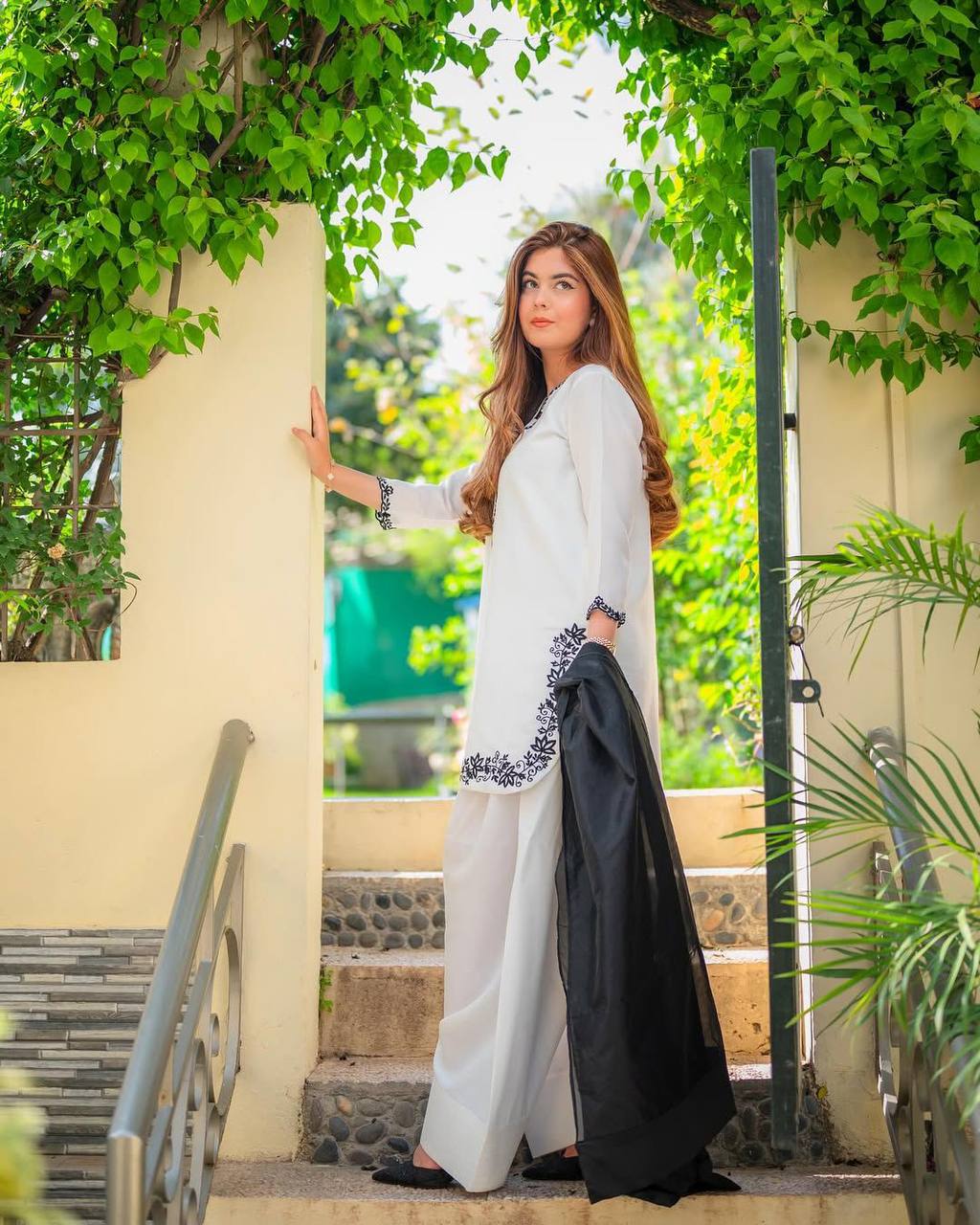 Gorgeous White Color Roman Silk With Embroidery Designer Salwar Suit