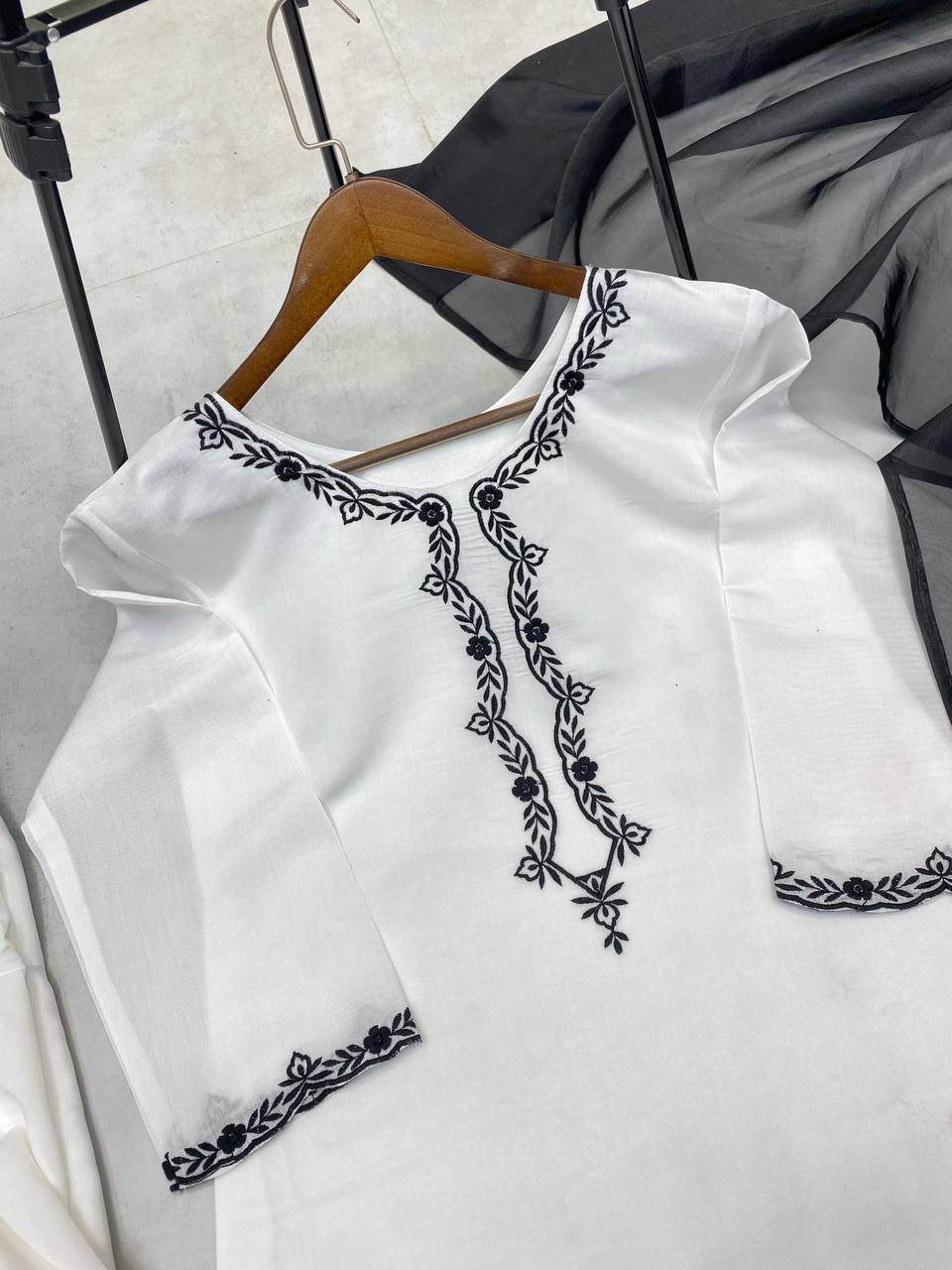 Gorgeous White Color Roman Silk With Embroidery Designer Salwar Suit