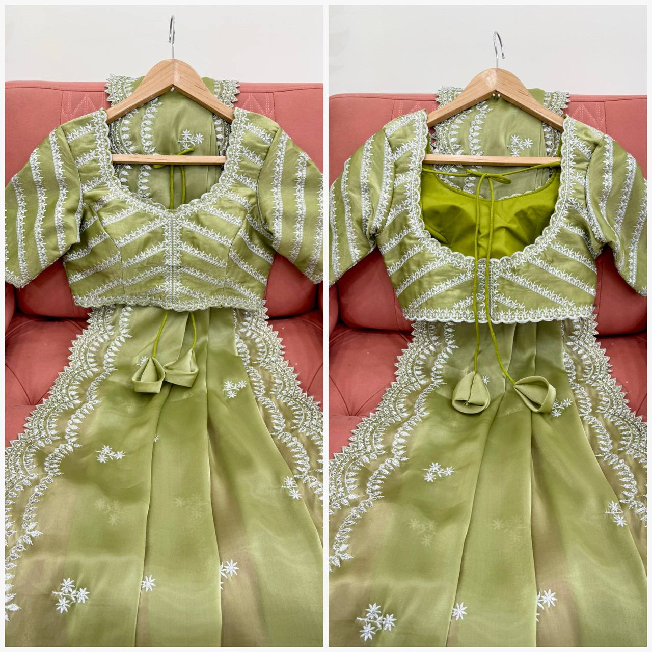 Luxuriant Light Green Color Jimmy Chu And Thread With Sequence Work Saree