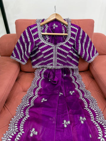 Luxuriant Purple Color Jimmy Chu And Thread With Sequence Work Saree