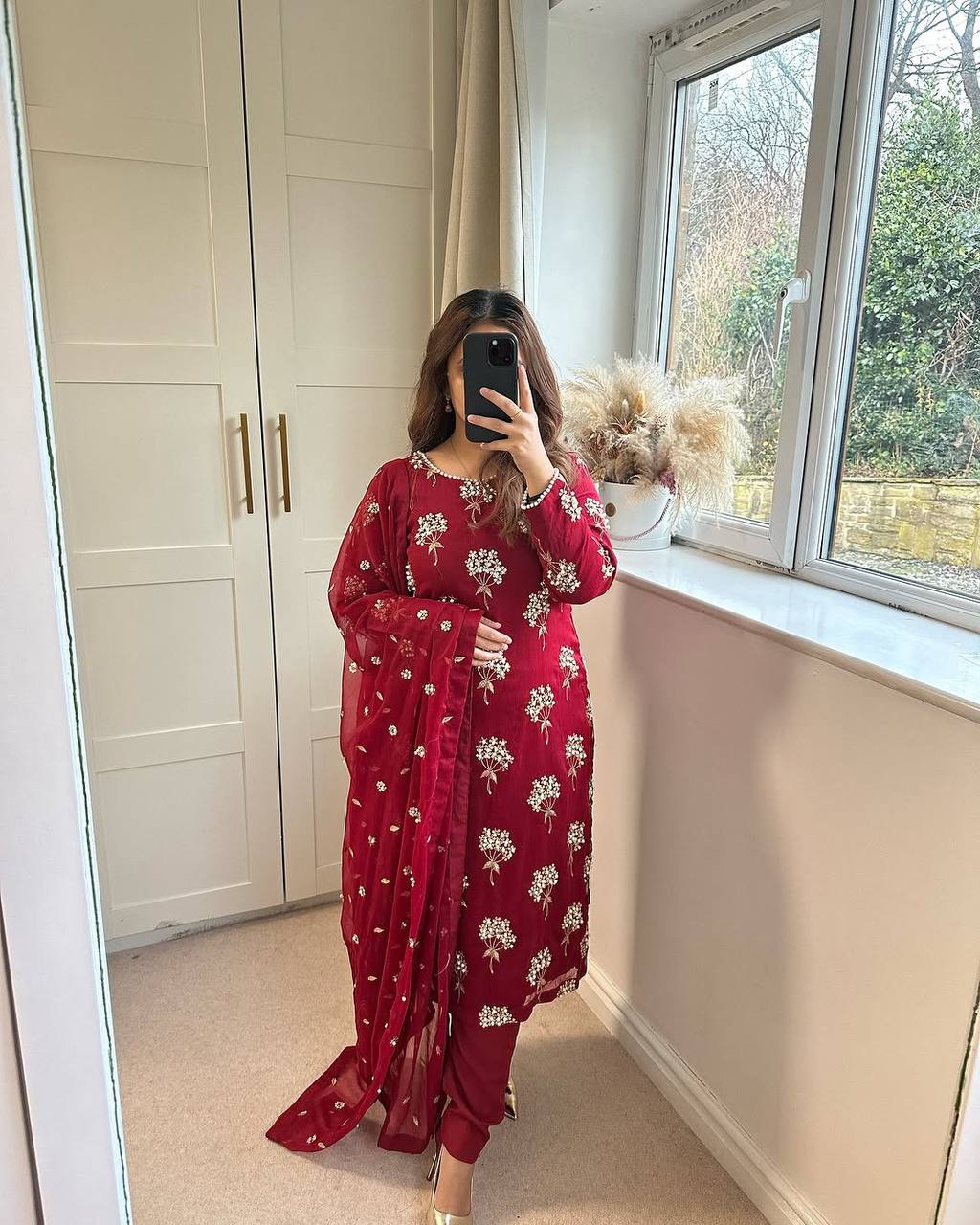 Outstanding Pink Color Heavy Chinon Fabric With Embroidery 5mm Sequence Work Salwar Suit