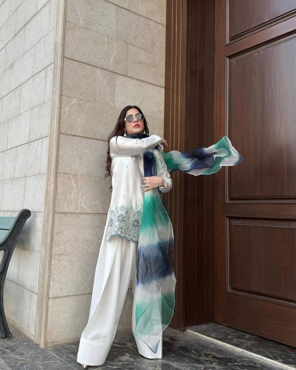 Wedding Wear Off White Color Roman Silk With Sequence Embroidery Salwar Suit