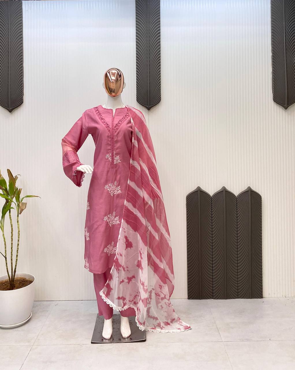 Ravishing Baby Pink Color Roman Silk With Embroidery Work Salwar Suit