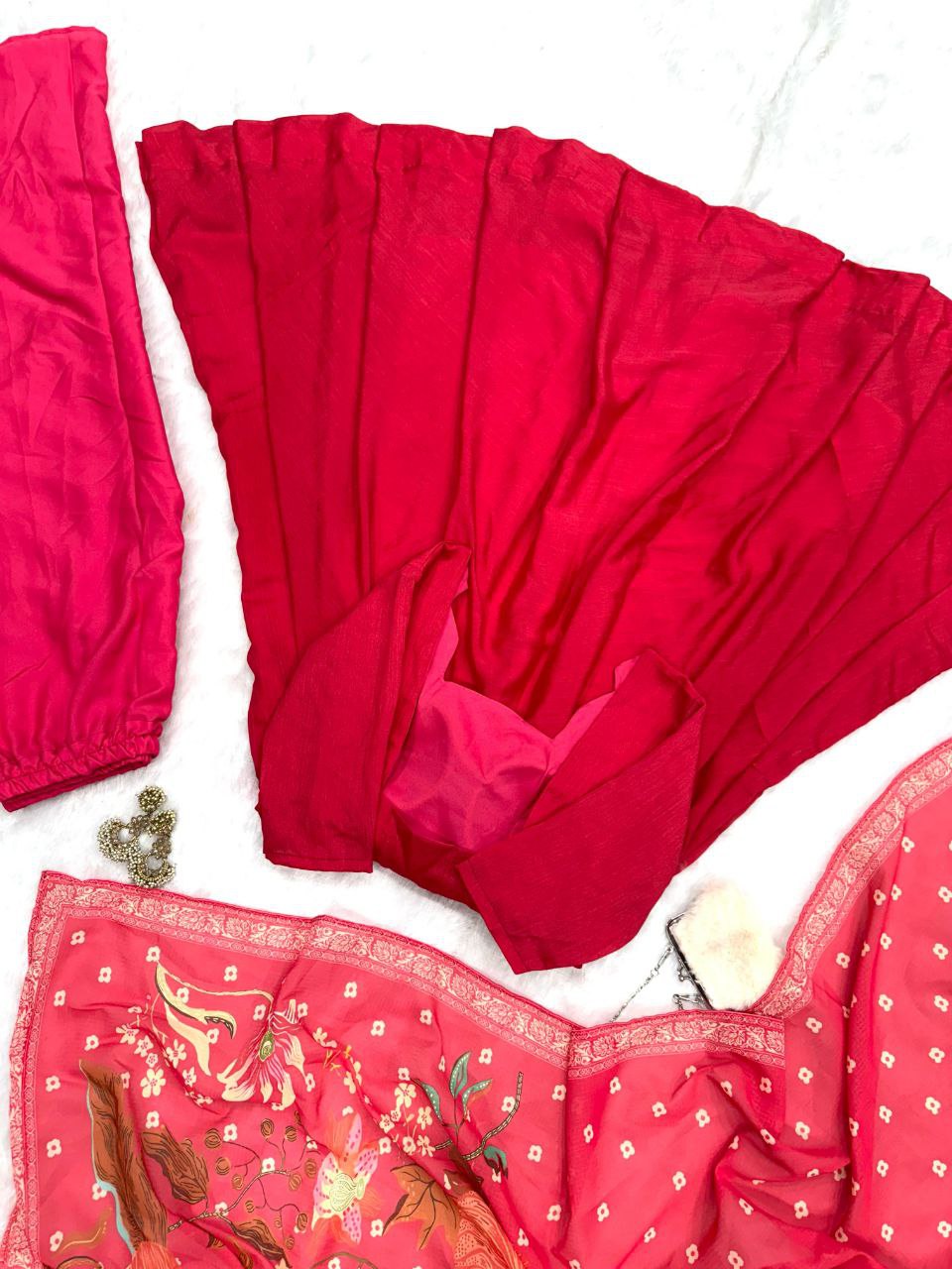 Wedding Wear Red Color Pure Chinon Anarkali Gown