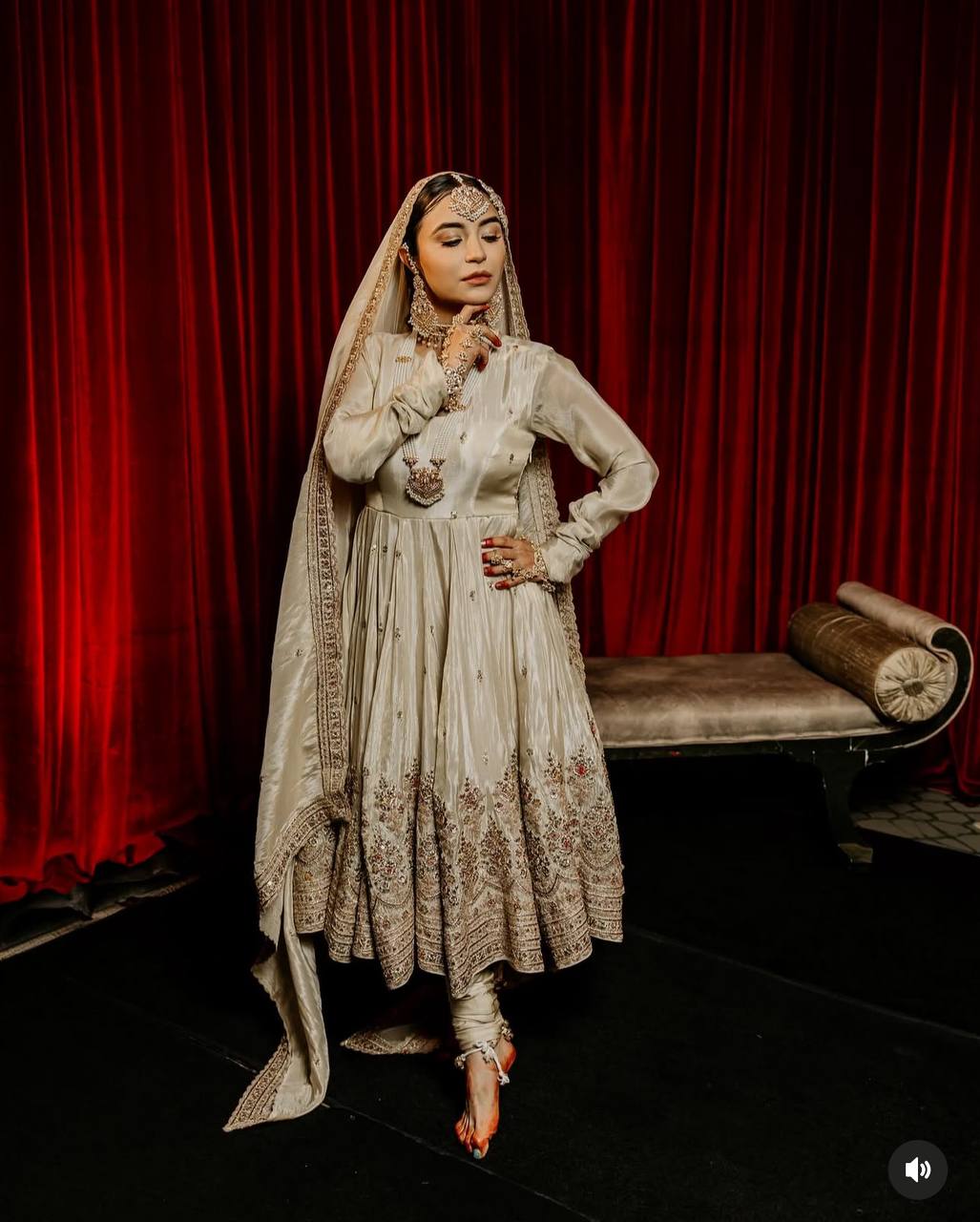 Party Wear White Color Pure Chinon Silk With Heavy Embroidery Sequence Work Anarkali Suit