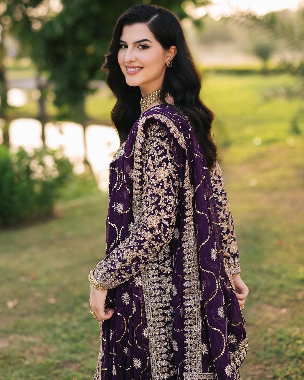Exclusive Purple Color Heavy Faux Georgette With 5mm Embroidery Sequence Work Salwar Suit