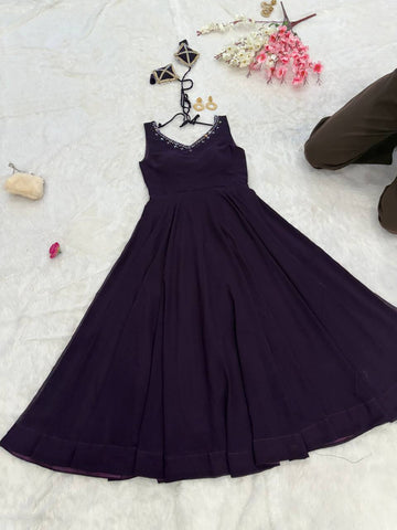 Good Looking Black Color Georgette Anarkali Suit