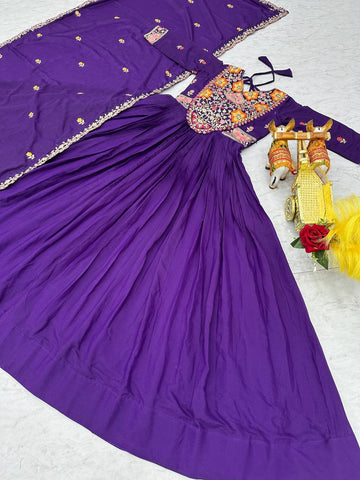 Elegant Royal Blue Color Star Georgette  Sequence With Thread Work Gown