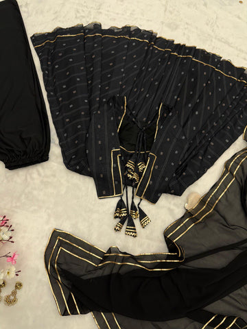 Mesmerizing Black Color Softy Chex Digital Printed Padded Anarkali Suit