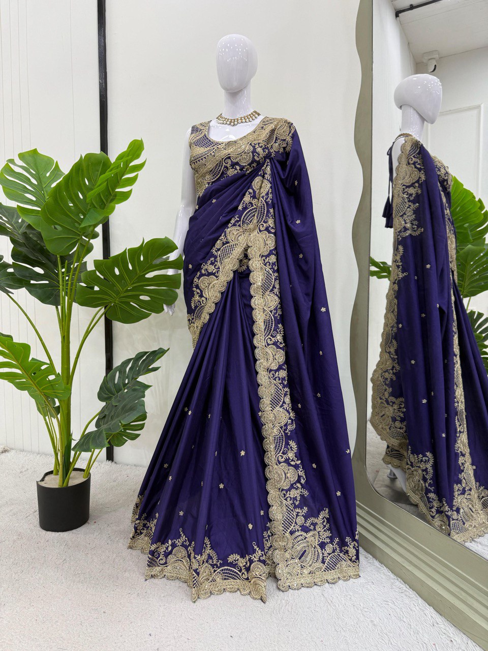 Attractive Blue Color Rangoli Silk And Coding With Sequence Work Saree
