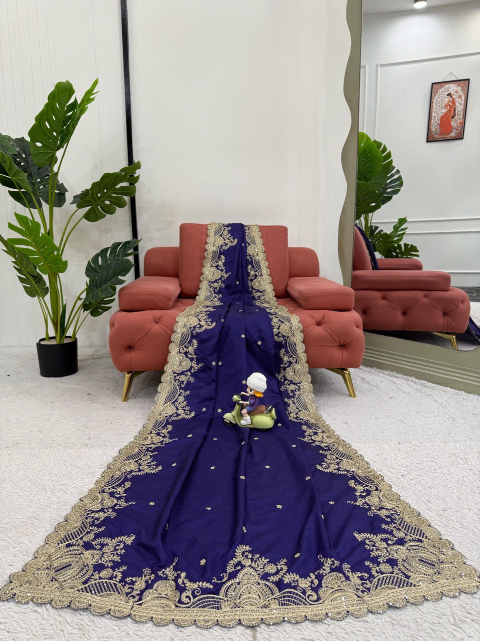 Attractive Blue Color Rangoli Silk And Coding With Sequence Work Saree