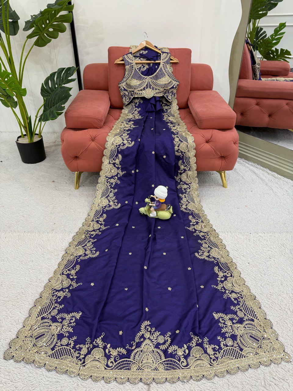 Attractive Blue Color Rangoli Silk And Coding With Sequence Work Saree