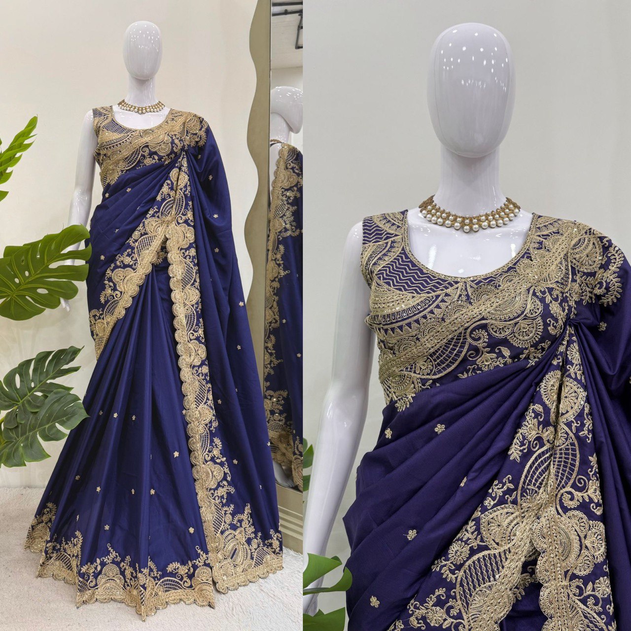 Attractive Blue Color Rangoli Silk And Coding With Sequence Work Saree