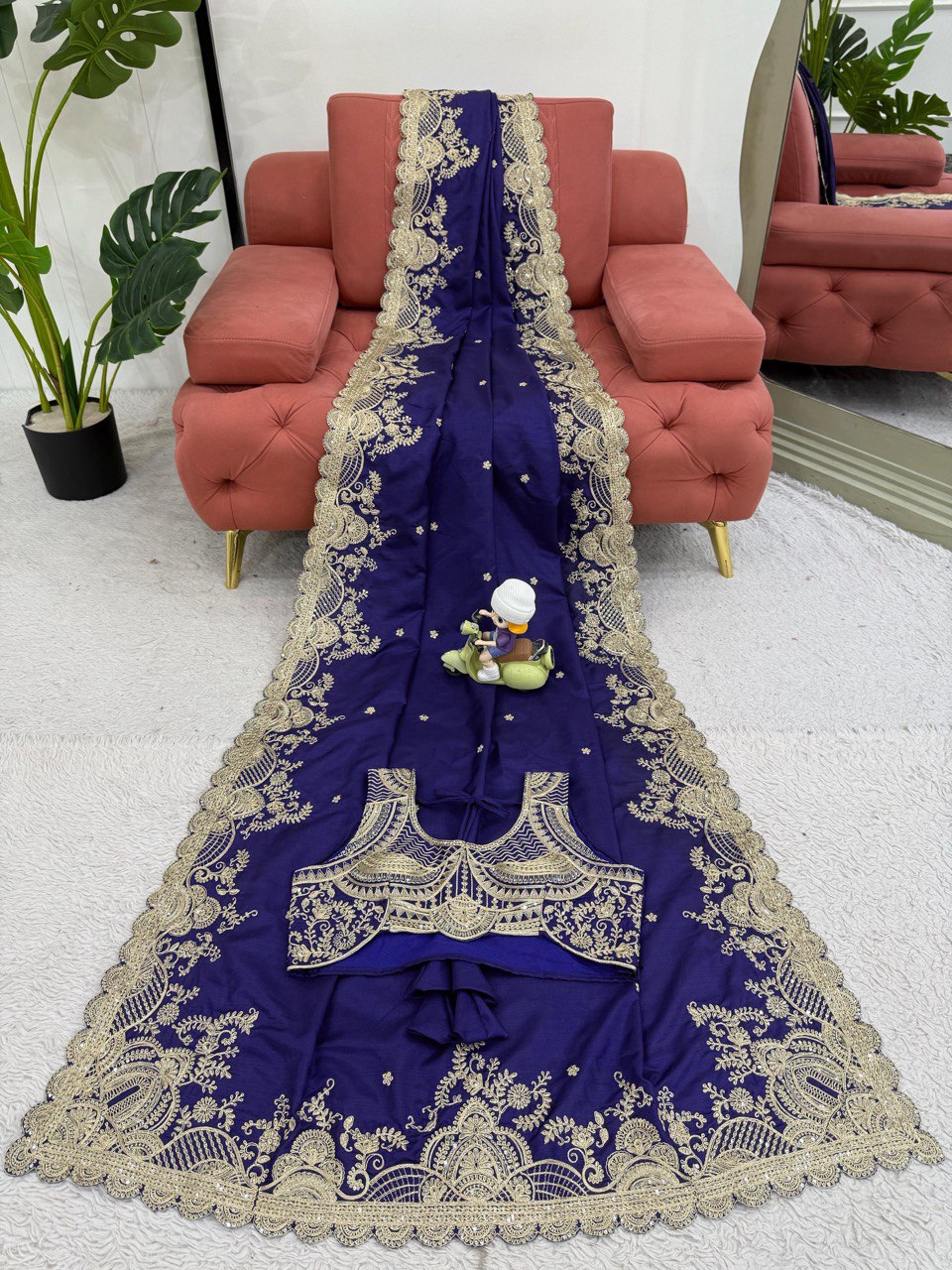 Attractive Blue Color Rangoli Silk And Coding With Sequence Work Saree