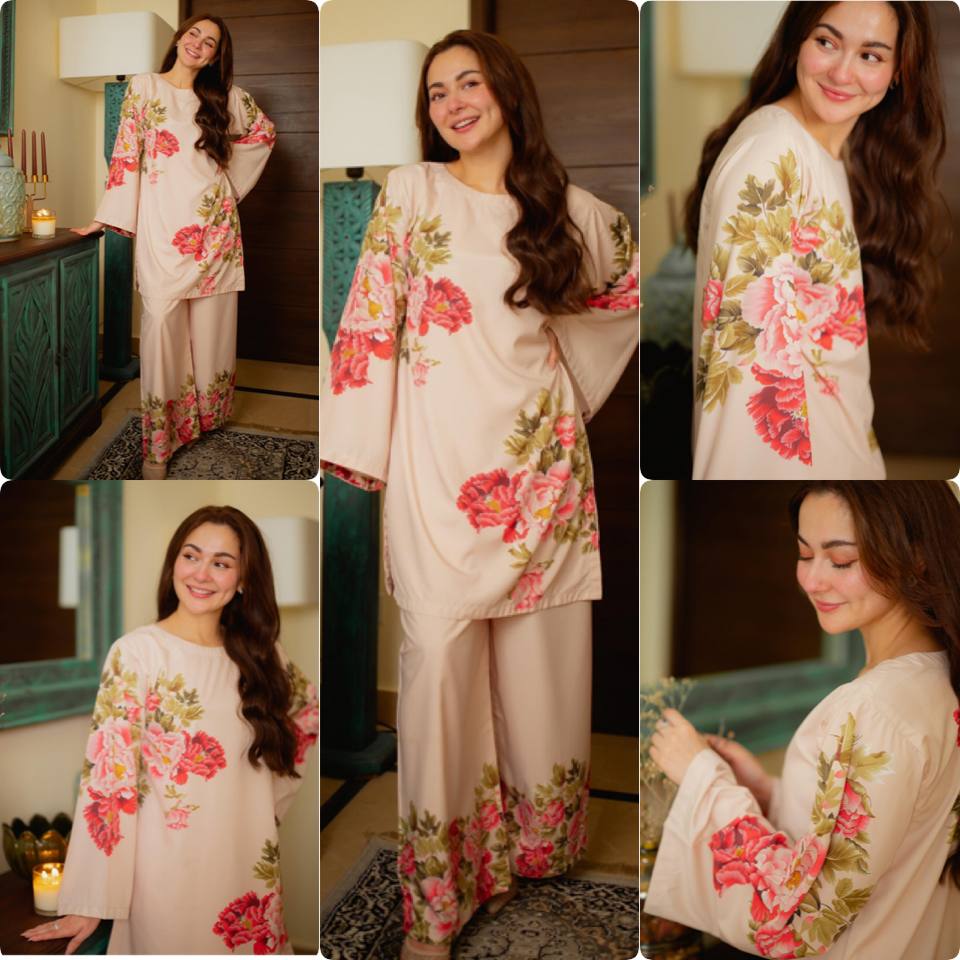 Reception Wear Peach Color Pure Natural Crepe With Digital Printed Designer Palazzo Suit