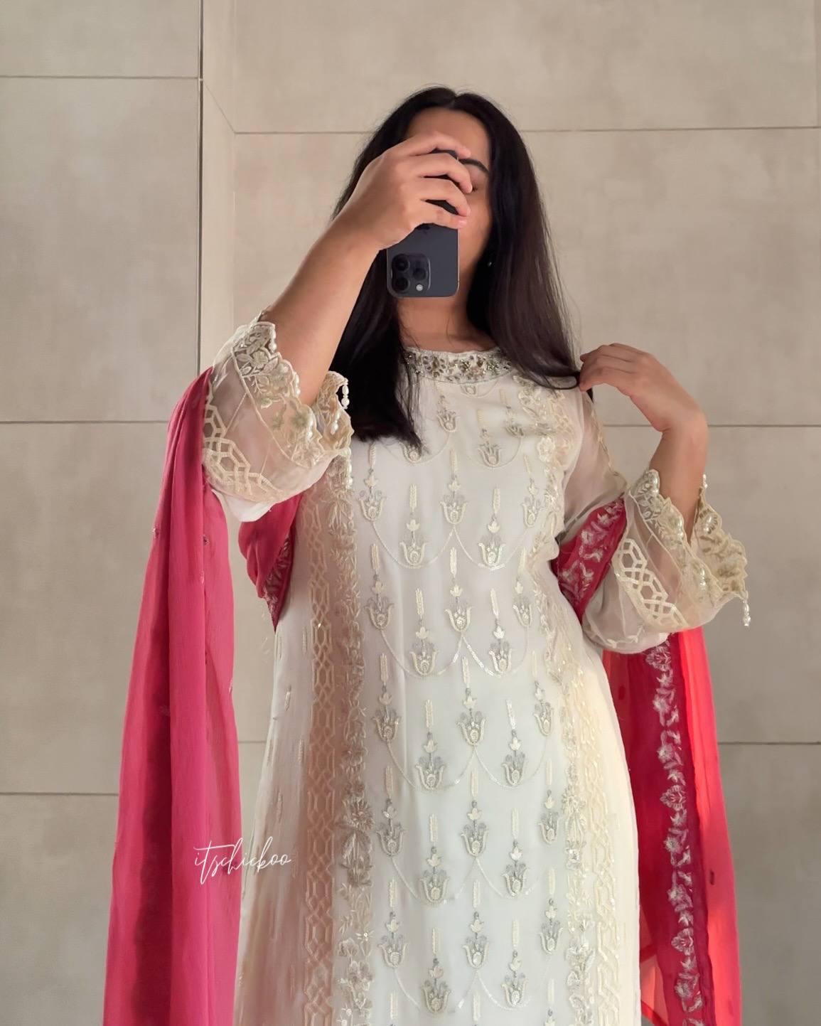 Party Wear Off White Color Embroidery And Sequin Work Salwar Suit