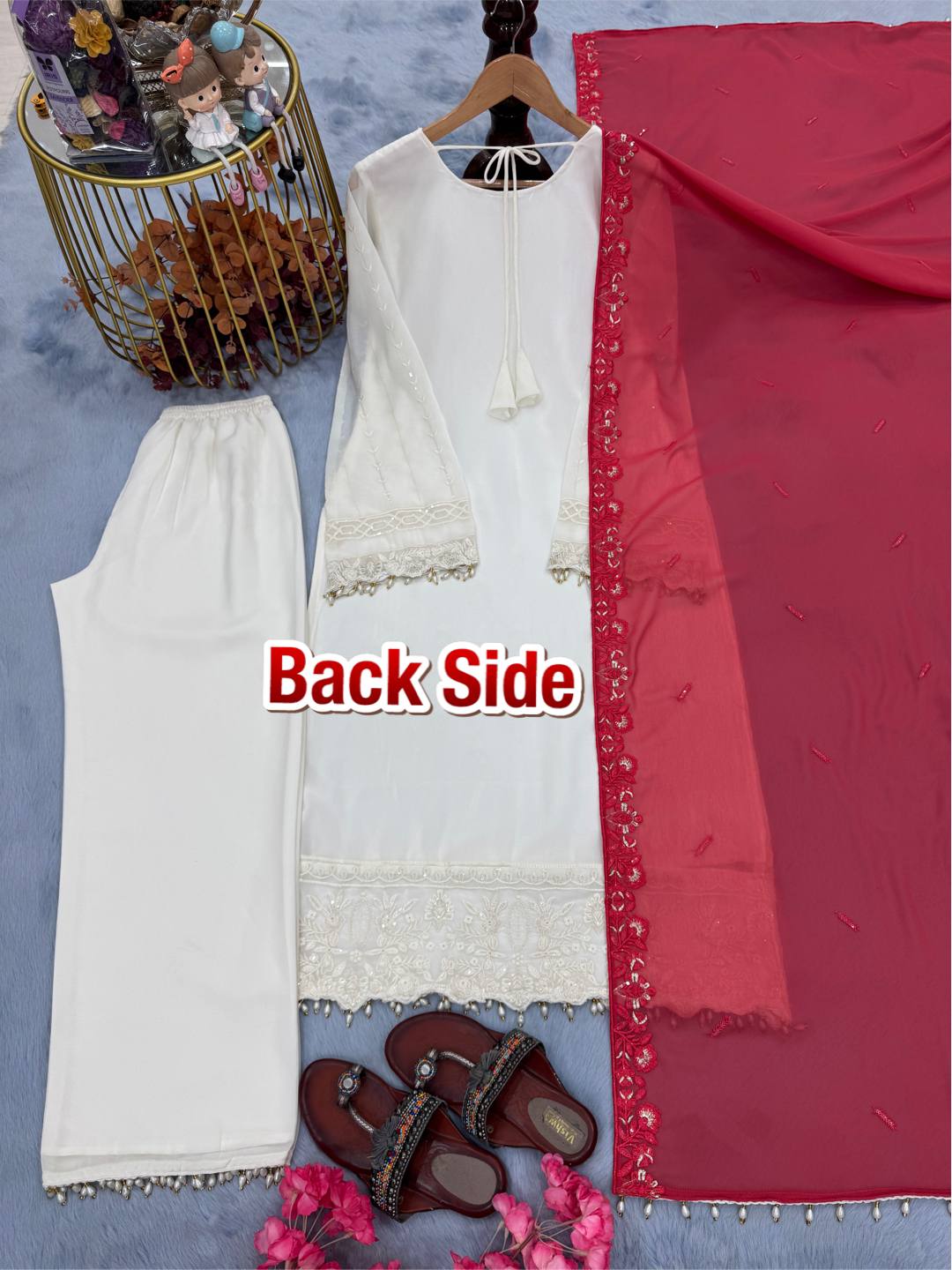 Party Wear Off White Color Embroidery And Sequin Work Salwar Suit