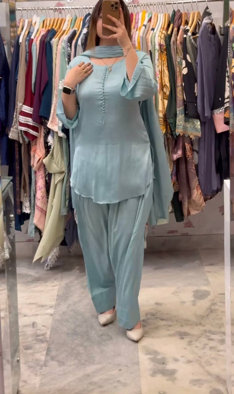 Party Wear Designer Grey Color Farshi Style Patiyala Salwar Suit