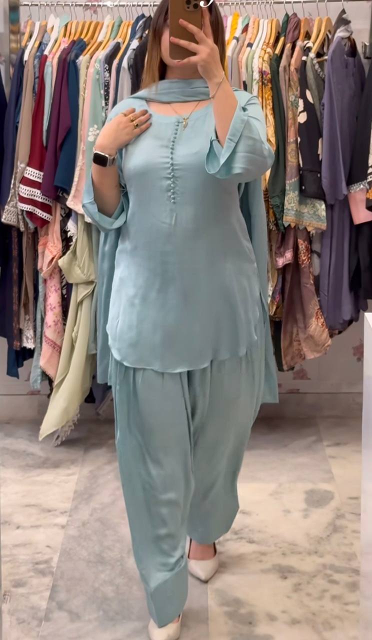 Party Wear Designer Grey Color Farshi Style Patiyala Salwar Suit