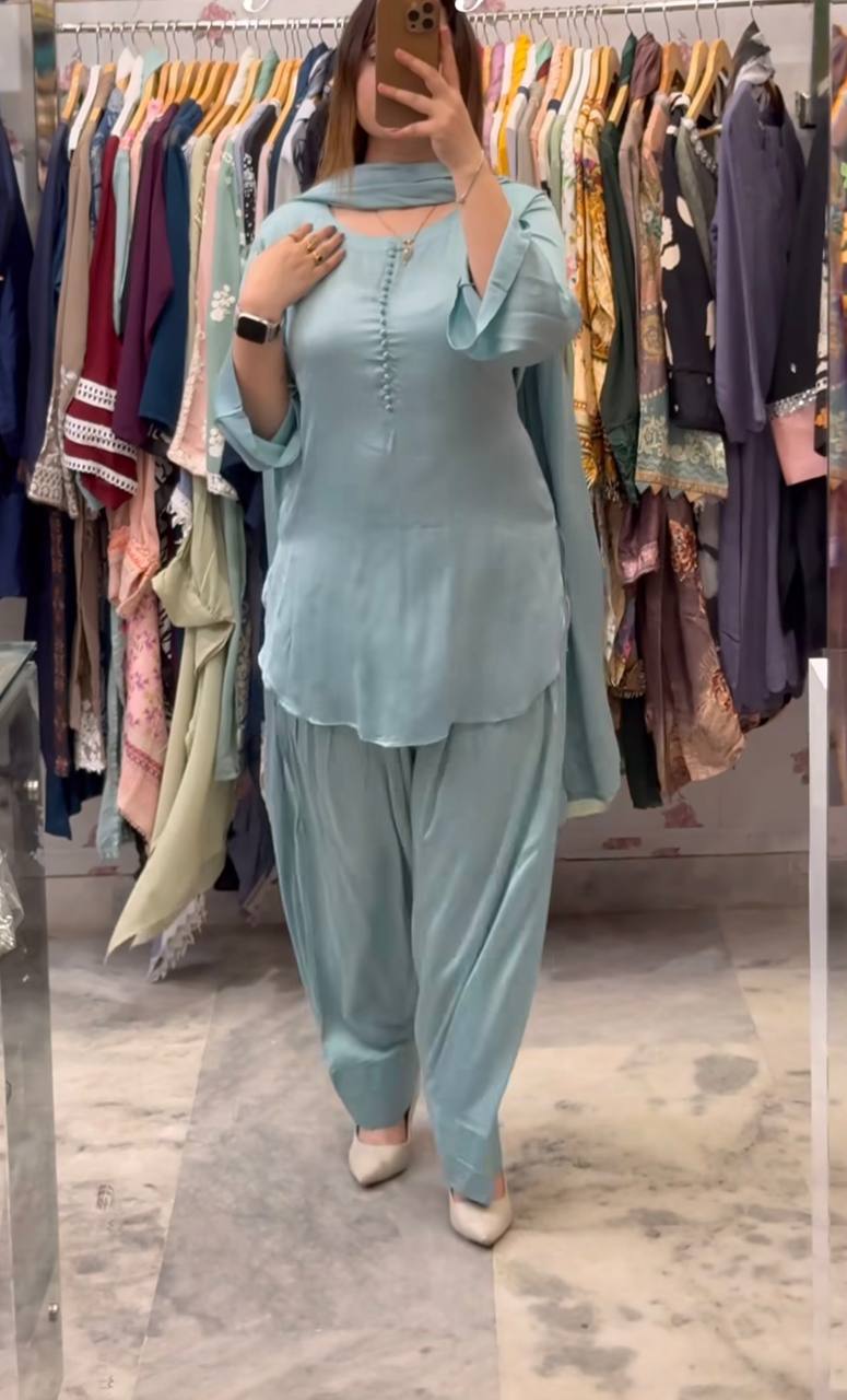 Party Wear Designer Grey Color Farshi Style Patiyala Salwar Suit