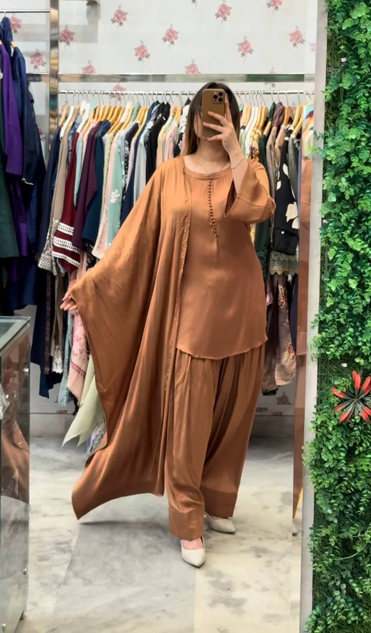 Wedding Wear Designer Brown Color Farshi Style Patiyala Salwar Suit