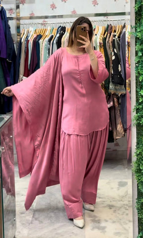 Party Wear Designer Pink Color Farshi Style Patiyala Salwar Suit